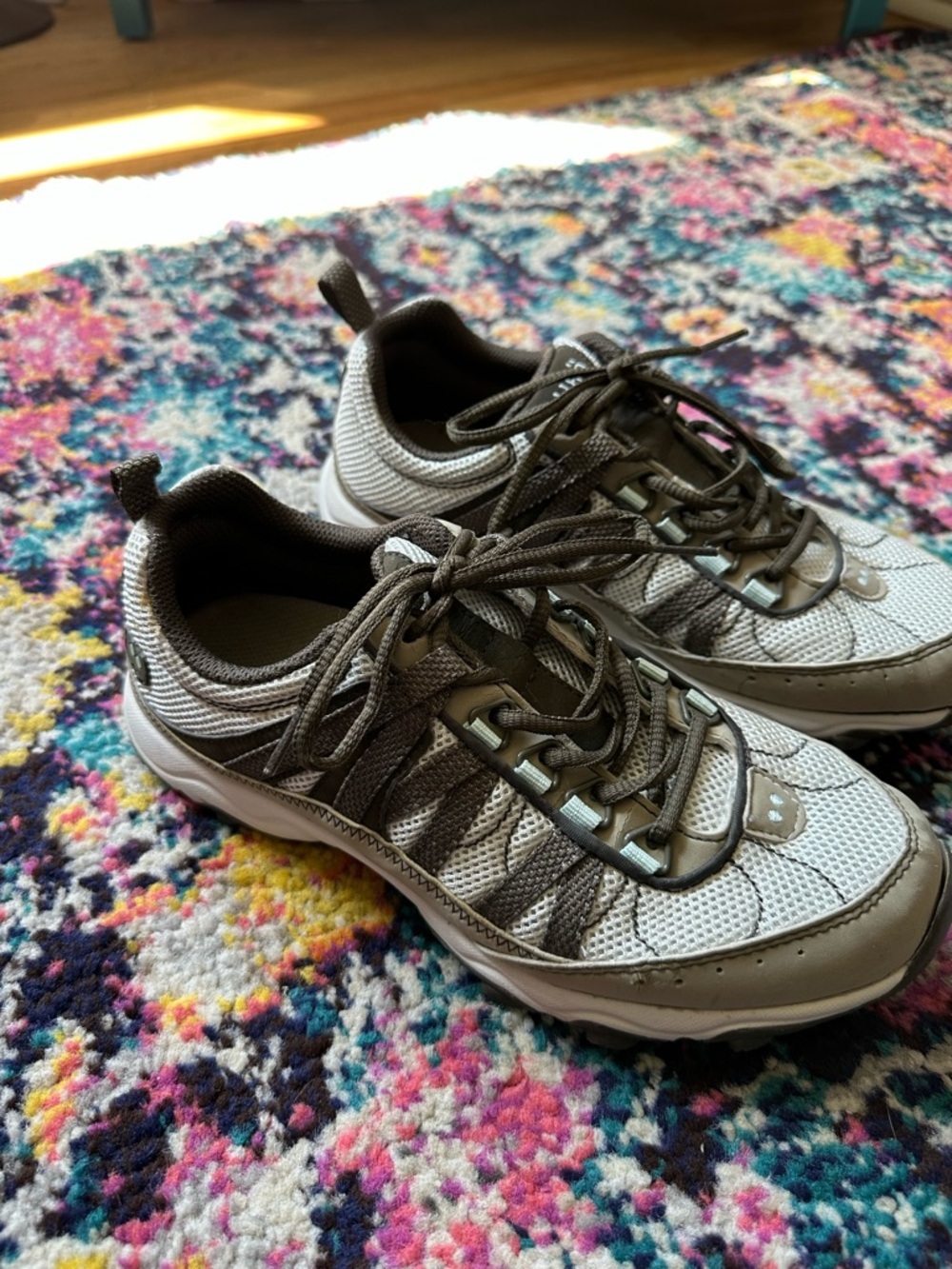 Ryka Lace Up Sneakers Womens 7.5 Gray Brown
